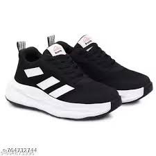 Men's Black & White Sports Shoes | Lightweight Casual Sneakers with Cushioned Sole 2