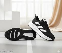 Men's Black & White Sports Shoes | Lightweight Casual Sneakers with Cushioned Sole 1